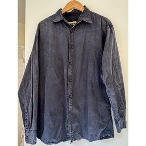 CRANK Couture Men Cotton Large Long sleeve Button Down Shirt GRUNGE BIKER moto